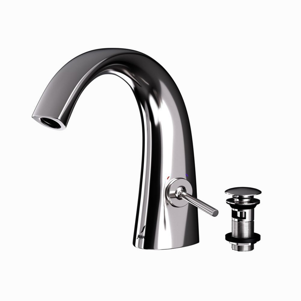 Picture of Joystick Basin Mixer with click clack waste - Black Chrome